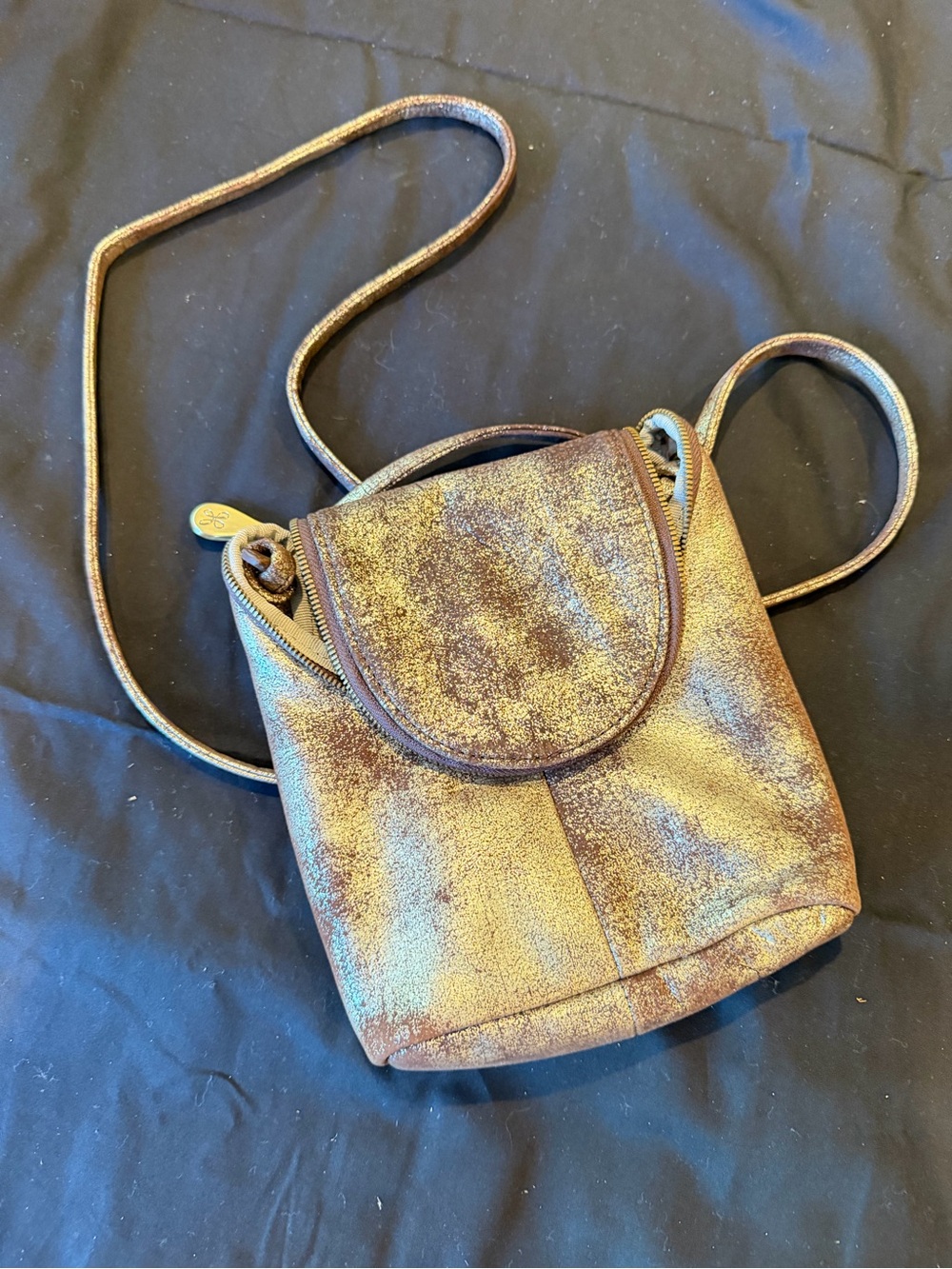 HOBO Metallic Bronze Shimmer Crossbody Bag